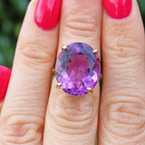 AMETHYST 18CT GOLD SOLITAIRE RING - MILLENNIUM