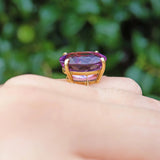 AMETHYST 18CT GOLD SOLITAIRE RING - MILLENNIUM