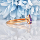Ellibelle Jewellery Amethyst 18ct Rose Gold Solitaire Ring