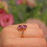 Ellibelle Jewellery AMETHYST 9CT GOLD 'TOI ET MOI' RING