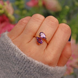 Ellibelle Jewellery AMETHYST 9CT GOLD 'TOI ET MOI' RING