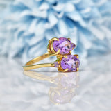 Ellibelle Jewellery AMETHYST 9CT GOLD 'TOI ET MOI' RING