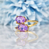 Ellibelle Jewellery AMETHYST 9CT GOLD 'TOI ET MOI' RING