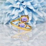 Ellibelle Jewellery AMETHYST 9CT GOLD 'TOI ET MOI' RING