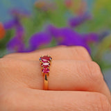 Ellibelle Jewellery Amethyst 9ct Yellow Gold Five Stone Ring
