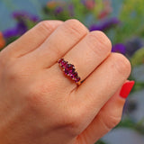 Ellibelle Jewellery Amethyst 9ct Yellow Gold Five Stone Ring
