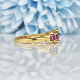 Ellibelle Jewellery Amethyst 9ct Yellow Gold Five Stone Ring