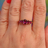 Ellibelle Jewellery Amethyst 9ct Yellow Gold Five Stone Ring