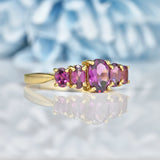 Ellibelle Jewellery Amethyst 9ct Yellow Gold Five Stone Ring