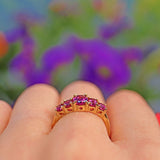 Ellibelle Jewellery Amethyst 9ct Yellow Gold Five Stone Ring