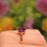 Ellibelle Jewellery Amethyst & Diamond 14k Gold Dress Ring