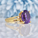 Ellibelle Jewellery Amethyst & Diamond 14k Gold Dress Ring