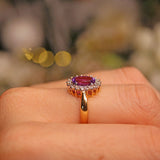 Ellibelle Jewellery AMETHYST & DIAMOND 18CT GOLD CLUSTER RING