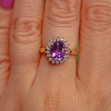 Ellibelle Jewellery AMETHYST & DIAMOND 18CT GOLD CLUSTER RING