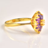 Ellibelle Jewellery Amethyst Diamond 18ct Gold Daisy Cluster Ring by Cropp & Farr