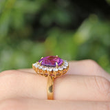 Ellibelle Jewellery Amethyst & Diamond 18ct Gold Dress Ring