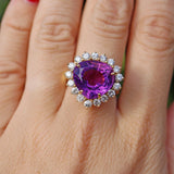Ellibelle Jewellery Amethyst & Diamond 18ct Gold Dress Ring