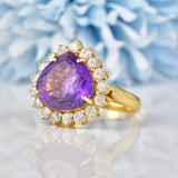 Ellibelle Jewellery Amethyst & Diamond 18ct Gold Dress Ring