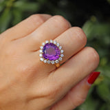 Ellibelle Jewellery Amethyst & Diamond 18ct Gold Dress Ring