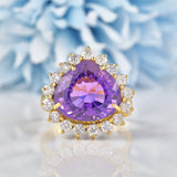 Ellibelle Jewellery Amethyst & Diamond 18ct Gold Dress Ring