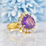 Ellibelle Jewellery Amethyst & Diamond 18ct Gold Dress Ring