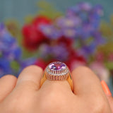 Ellibelle Jewellery Amethyst & Diamond 18ct Gold Oval Cluster Ring