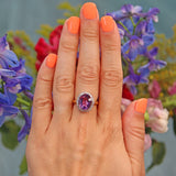 Ellibelle Jewellery Amethyst & Diamond 18ct Gold Oval Cluster Ring