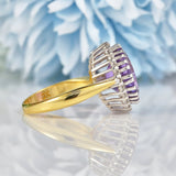 Ellibelle Jewellery Amethyst & Diamond 18ct Gold Oval Cluster Ring