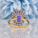 Ellibelle Jewellery Amethyst & Diamond 9ct Gold Cluster Dress Ring