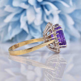 Ellibelle Jewellery Amethyst & Diamond 9ct Gold Cluster Dress Ring