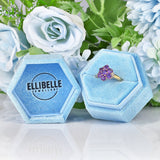 Ellibelle Jewellery Amethyst & Diamond 9ct Gold Cluster Ring