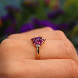 Ellibelle Jewellery Amethyst & Diamond 9ct Gold Cluster Ring