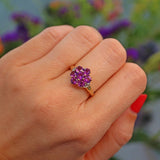 Ellibelle Jewellery Amethyst & Diamond 9ct Gold Cluster Ring
