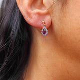 Ellibelle Jewellery Amethyst & Diamond 9ct Gold Teardrop Cluster Earrings
