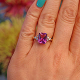 Ellibelle Jewellery Amethyst & Diamond 9ct Yellow Gold Ring