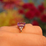 Ellibelle Jewellery Amethyst & Diamond 9ct Yellow Gold Ring