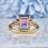 Ellibelle Jewellery Amethyst & Diamond 9ct Yellow Gold Ring