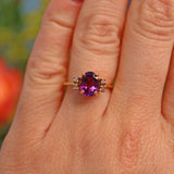 Ellibelle Jewellery Amethyst & Diamond Gold Five Stone Ring