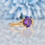 Ellibelle Jewellery Amethyst & Diamond Gold Five Stone Ring