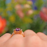 Ellibelle Jewellery Amethyst & Diamond Gold Five Stone Ring