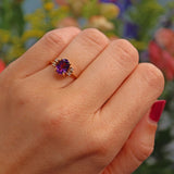Ellibelle Jewellery Amethyst & Diamond Gold Five Stone Ring