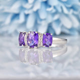 Ellibelle Jewellery Amethyst & Diamond White Gold Ring