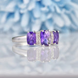 Ellibelle Jewellery Amethyst & Diamond White Gold Ring