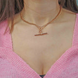 Ellibelle Jewellery Antique 9ct Gold Albert Chain & T-Bar Necklace (15.5") 30g
