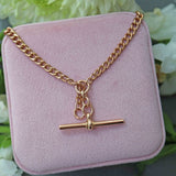 Ellibelle Jewellery Antique 9ct Gold Albert Chain & T-Bar Necklace (15.5") 30g
