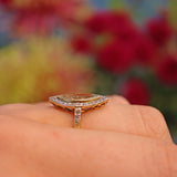 Ellibelle Jewellery Antique Aquamarine & Diamond 18ct Gold Marquise Ring