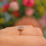 Ellibelle Jewellery Antique Art Deco 18ct Gold Diamond Daisy Cluster Ring