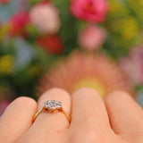Ellibelle Jewellery Antique Art Deco 18ct Gold Diamond Daisy Cluster Ring