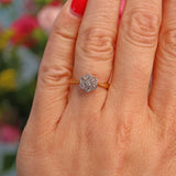 Ellibelle Jewellery Antique Art Deco 18ct Gold Diamond Daisy Cluster Ring