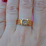Ellibelle Jewellery ANTIQUE ART DECO 18CT GOLD DIAMOND SIGNET RING